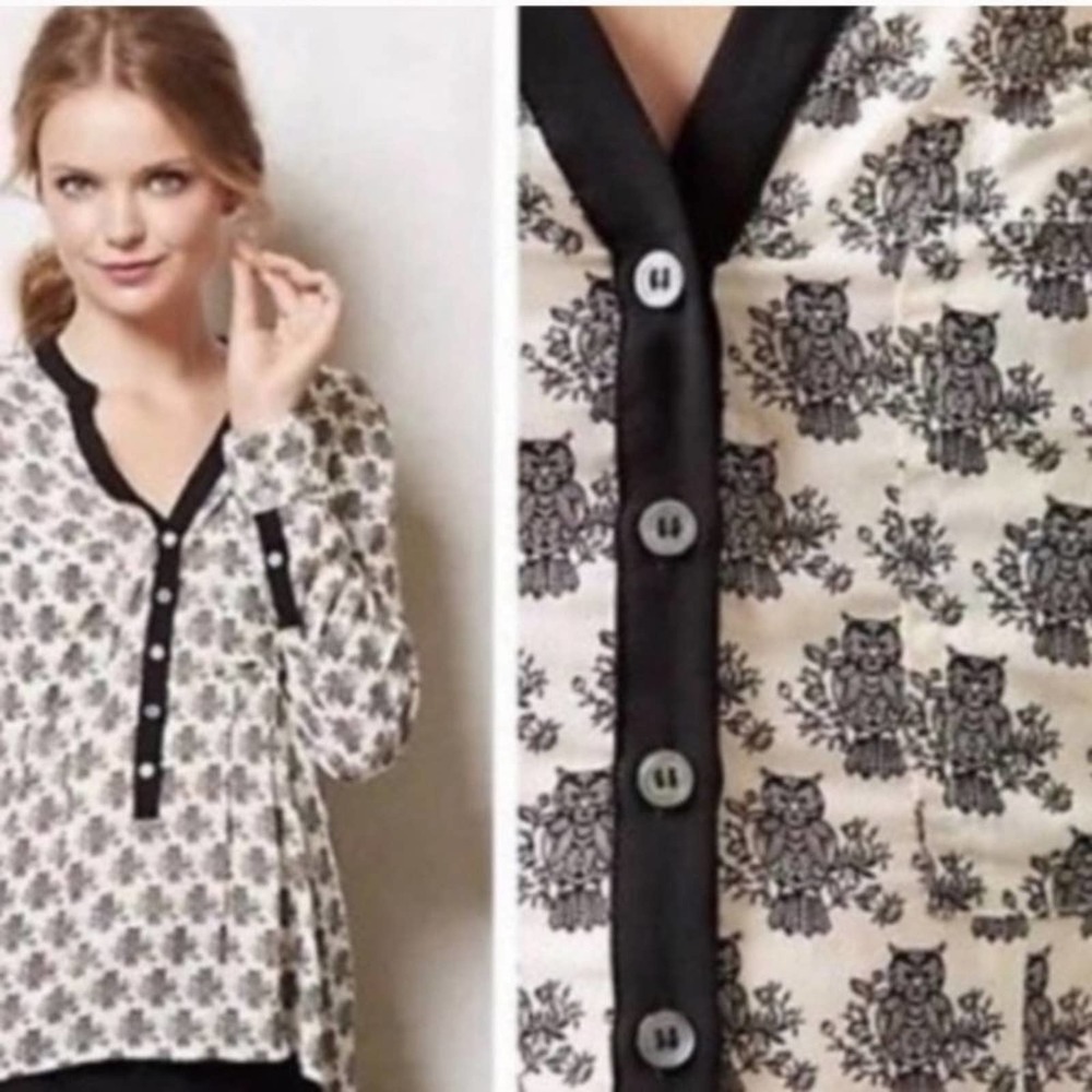 Anthropologie Vanessa Virginia owl top